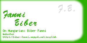 fanni biber business card